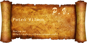 Petró Vilmos névjegykártya